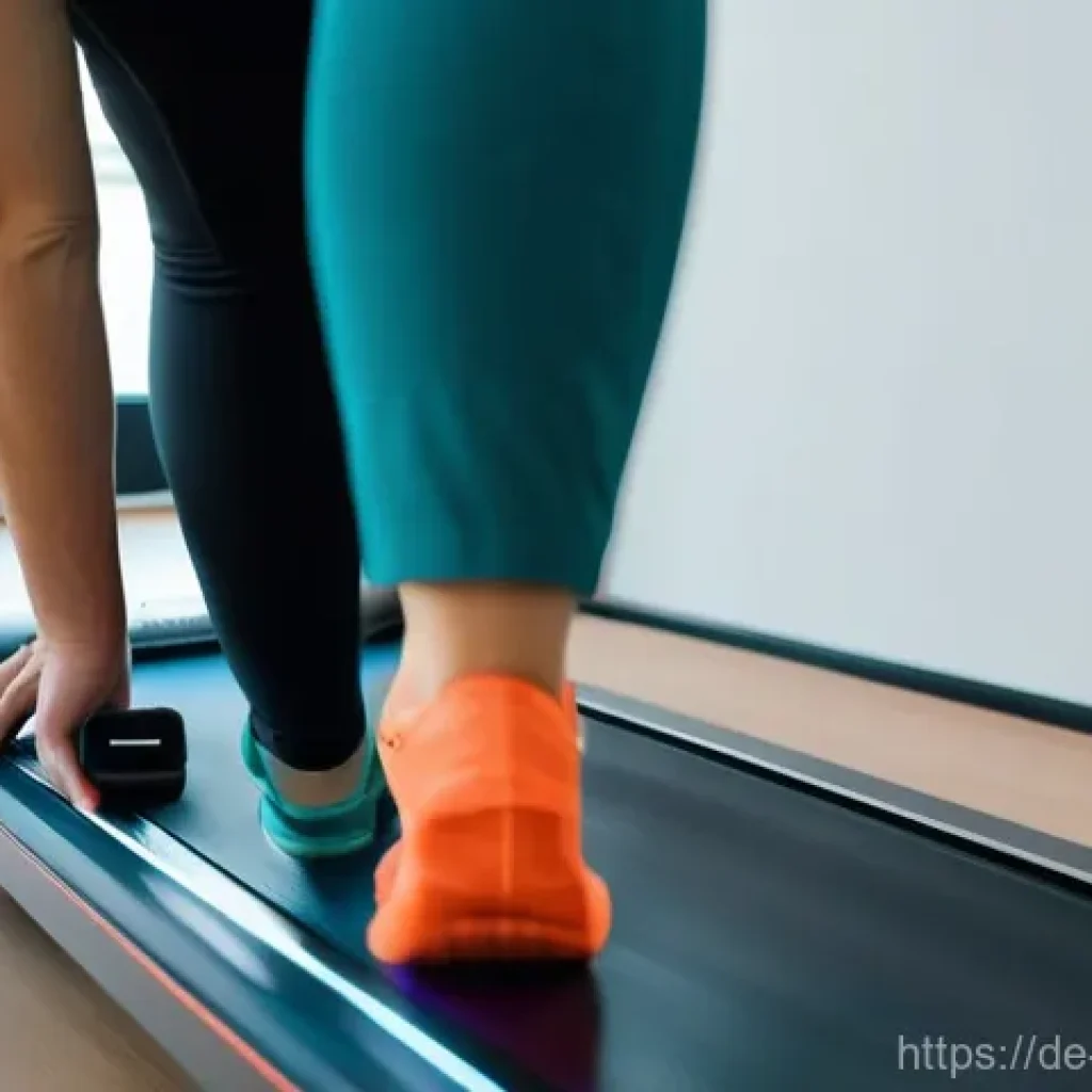 전동 러닝머신 관리법 - **Prompt 1: Treadmill Belt Cleaning and Lubrication** A bright, clean, realistic photographic im...