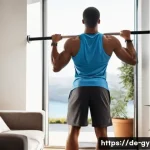 가정용 풀업바 설치 방법 - **Prompt 1: First Steps in Home Fitness** "A motivated young man in his late teens, wearing comf...
